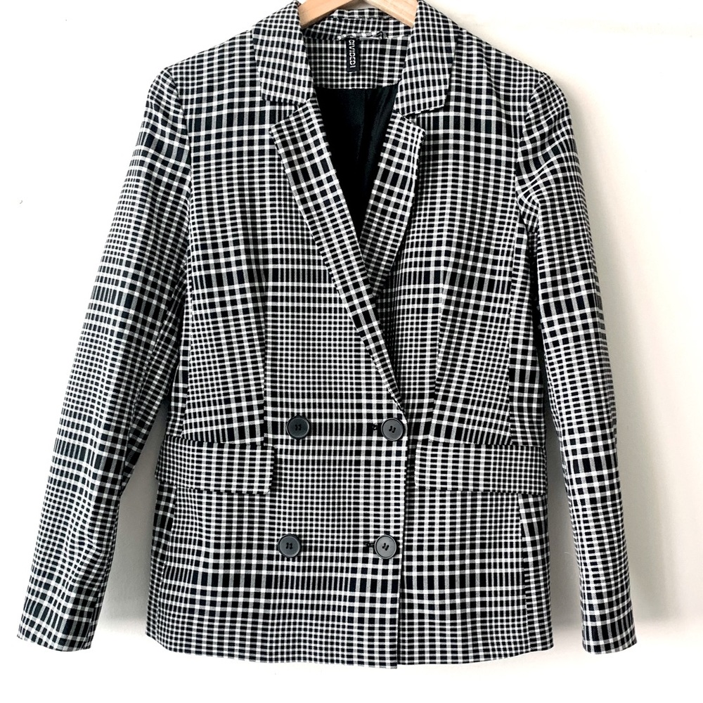 Plaid Double Breasted Blazer